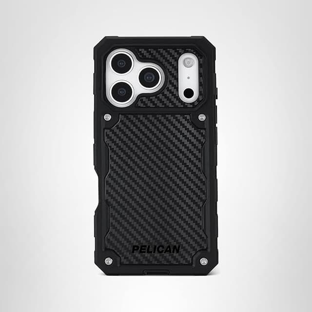 Pelican Shield iPhone 17 Pro Case [Compatible with MagSafe] Rugged Phone Case w/ 24ft Military-Grade Drop Protection - Heavy Duty Phone Cover w/Belt Clip Holster for iPhone 17 Pro - Carbon