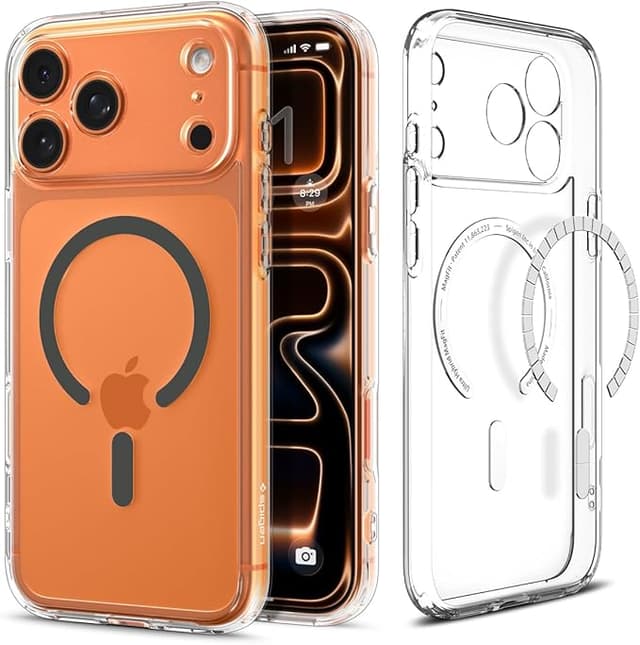 Spigen for iPhone 17 Pro Case, Ultra Hybrid MagFit [TPU Covered Camera Control] [Anti-Yellowing] [Compatible with Magsafe] - Clear Graphite