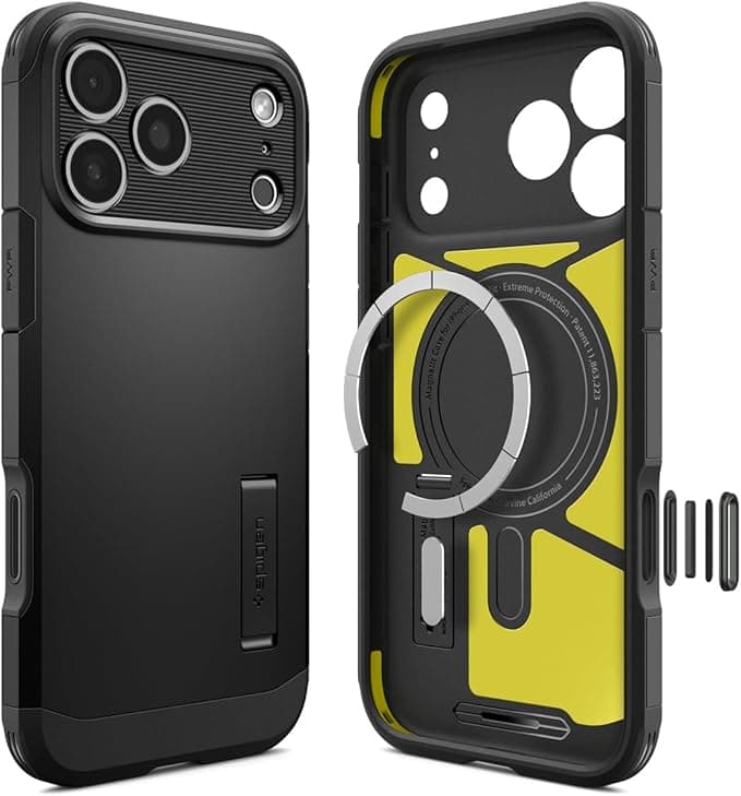Spigen for iPhone 17 Pro Case, Tough Armor T MagFit [Camera Control Button] [Compatible with Magsafe] - Black